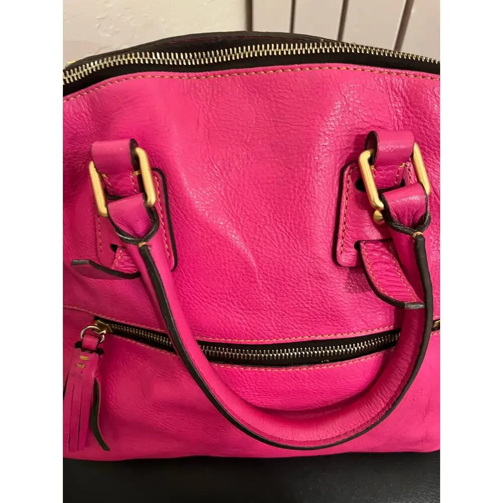 Dooney & Bourke Florentine Clayton Satchel Hot Pink Large - Picture 10 of 14